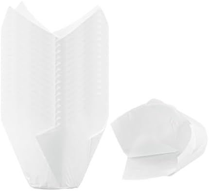Restaurantware-2 Ounce Tulip Baking Cups, 200 Oven-Ready Cupcake Liners - Freezable, Disposable, Sugar White Paper Muffin Cases, For Wedding Parties, Baby Showers and More by Restaurantware