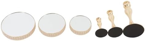 3pcs Round Mirror Cake Stands, Metal Cupcake Display Stand with Crystals, Dessert Pedestal Cupcakes Dessert Cheese Display Plates for Wedding Birthday Party for Baby Shower Home Decor - 15/11/8 Inch Tall (Gold) - Image 7