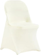 VEVOR Stretch Spandex Folding Chair Covers, Universal Fitted Chair Cover, Removable Washable Protective Slipcovers, for Wedding, Holiday, Banquet, Party, Celebration, Dining (30PCS Ivory White) by VEVOR
