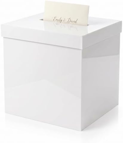 OnDisplay Luxe Acrylic Wedding Card Box with Lid - 10in Reception Money Box by OnDisplay