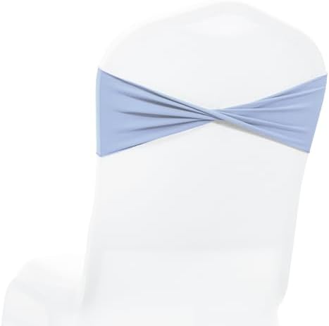 MDS Pack of 50 Spandex Chair Sashes Without Slider Buckles – Baby Blue by MDS