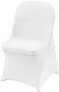VEVOR 100 Pcs Stretch Spandex Folding Chair Covers Universal Fitted White by VEVOR