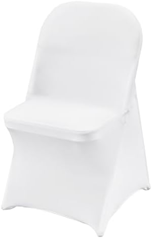 VEVOR 100 Pcs Stretch Spandex Folding Chair Covers Universal Fitted White by VEVOR