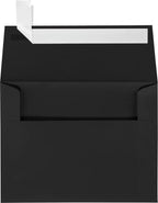 LUXPaper A2 Invitation Envelopes | Peel & Press | 4 3/8" x 5 3/4" | Black Linen | 80lb. Text | 250 Qty by LUXPaper