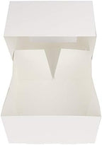 O'CREME White Square Cake Box 9 x 9 x 5 Inch, with Scalloped Window, Kraft Paperboard Bakery Box with Auto-Popup Window - Pack of 25 - Image 6