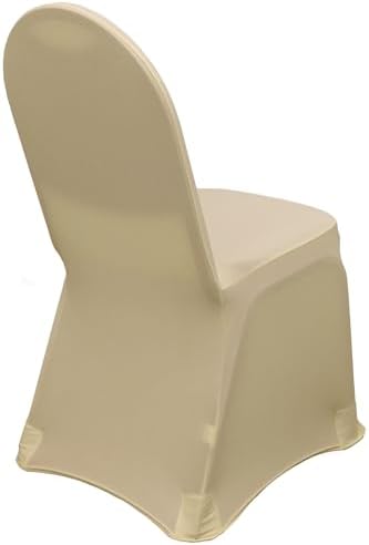 YOUR CHAIR COVERS - 50 Pack Stretch Spandex Banquet Chair Cover - Champagne, Wedding Slip Covers, Premium Quality Chair Cover - Image 4