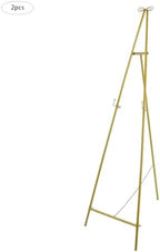 2pcs Wedding Welcome Sign Holder Portable Easel Display Stand for Poster Gold Metal Party Sign Stand Background Decor Tall Floor Easel Frame for Photo Reception Board Birthday Baby Bridal Shower Graduation (61.6''H) - Image 4