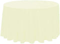 Polyester Round Tablecloth 120" Ideal for 60 inch round table (Ivory) by KS+Linens