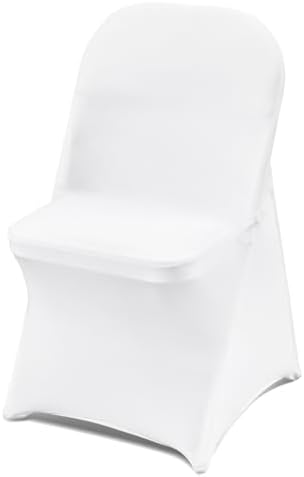 VEVOR 30 Pcs Stretch Spandex Folding Chair Covers Universal Fitted White by VEVOR