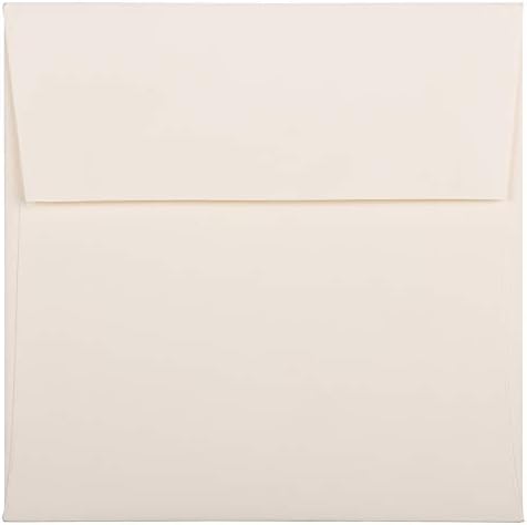 JAM PAPER 6 x 6 Square Metallic Invitation Envelopes - Natural White Wove - 25/Pack by JAMPaper