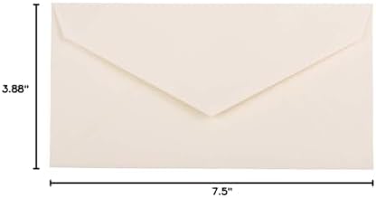 JAM PAPER Monarch Strathmore Invitation Envelopes - 3 7/8 x 7 1/2 - Natural White Wove - 100/Pack - Image 3