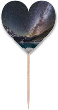 NO/NO Glacier Lake Observe Stars Galaxy Pattern Toothpick Flags Heart Lable Cupcake Picks, sku16428617b67994f11288 by Unknown