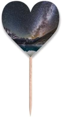 NO/NO Glacier Lake Observe Stars Galaxy Pattern Toothpick Flags Heart Lable Cupcake Picks, sku16428617b67994f11288 by Unknown