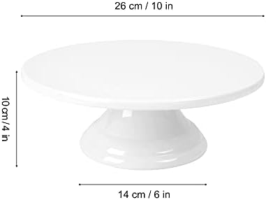 fanquare 10 Inch Vintage White Porcelain Cake Stand - Image 7