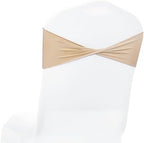 MDS Pack of 50 Spandex Chair Sashes Without Slider Buckles – Champagne Gold by MDS