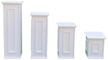 White Roman Column Cake Stand, Wedding Centerpiece, Party Backdrop Display Decor Plinth(4PCS) by Unknown