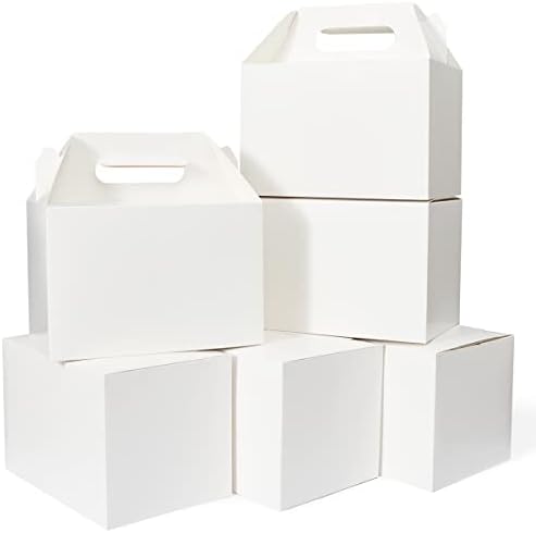Happyhiram 30 Pack White Large Welcome Gable Boxes for Wedding, 9x6x6 Inch by HappyHiram