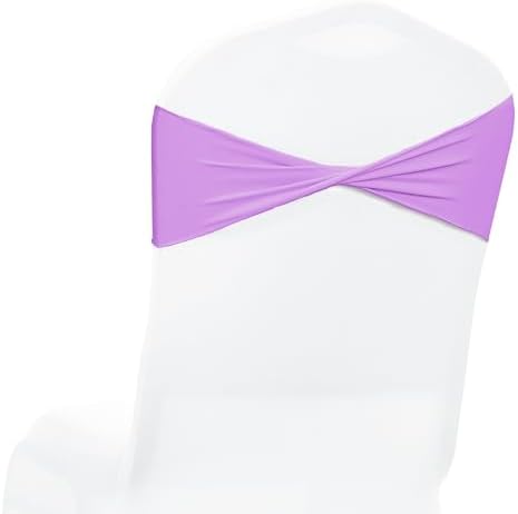 MDS Pack of 100 Spandex Chair Sashes Without Slider Buckles – Light Purple by MDS