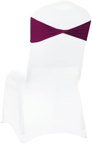 MDS Pack of 200 Spandex Chair Sashes Without Slider Buckles – Eggplant - Image 5