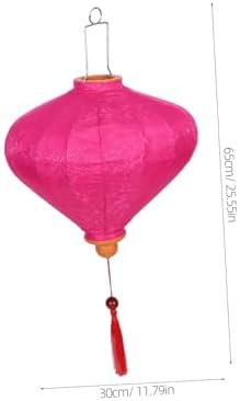 BESPORTBLE Pink Vietnamese Lantern Oval Cloth Metal Handmade Vintage Decor - Image 2