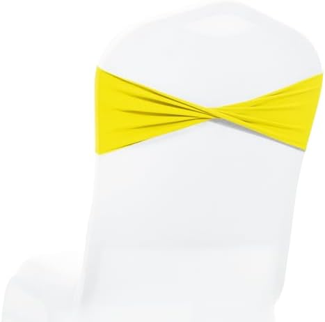 MDS Pack of 150 Spandex Chair Sashes Without Slider Buckles – Yellow by MDS