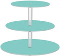 J JOYSAY Teal Pattern Acrylic Cupcake Stand 3 Tier Dessert Table Display Set Clear Cake Stands for Baby Shower Party Wedding Decorations Easy Assembly Macaron Tower by J+JOYSAY
