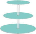 J JOYSAY Teal Pattern Acrylic Cupcake Stand 3 Tier Dessert Table Display Set Clear Cake Stands for Baby Shower Party Wedding Decorations Easy Assembly Macaron Tower by J+JOYSAY