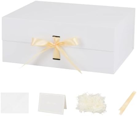Large Gift Boxes with Lids 5 Pcs 13X11X5.3 In White Magnetic Gift Box Large by Unknown