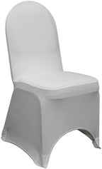 YOUR CHAIR COVERS - 6 Pack Silver Stretch Spandex Banquet Chair Wedding Slip Covers - Premium Quality Cover by YourChairCovers