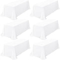 Showgeous 90x156 Inch White Rectangle Tablecloth 6 Pack Fit 8FT Table by Showgeous