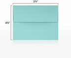 LUXPaper A2 Invitation Envelopes | Peel & Press | 4 3/8" x 5 3/4" | Seafoam Blue | 80lb. Text | 500 Qty - Image 3