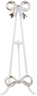 ARTIBETTER Bow Plate Stands Metal Cookbook Display Easel with Foldable Leg - 16" Tall White Decorative Platter Holder for Kitchen Table Centerpiece Birthday Baby Shower Wedding by ARTIBETTER