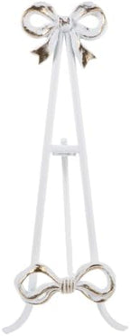 ARTIBETTER Bow Plate Stands Metal Cookbook Display Easel with Foldable Leg - 16" Tall White Decorative Platter Holder for Kitchen Table Centerpiece Birthday Baby Shower Wedding by ARTIBETTER
