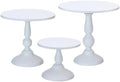 Set of 3 White Cake Stands, Metal Round Cake Holder Dessert Pie Pizza Display Stand 8" 10" 12" Serving Tray Decoration for Wedding Celebration Party Birthday Baby Shower by QENUIITEA
