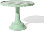 Cake Stand for Desserts & Entertaining - Light/Dark Green Stripe, 10.5" - Image 2