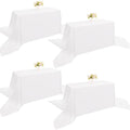 4 Pack Rectangle Tablecloth 90x156Inch White Polyester Table Cover for Wedding Dining Table Buffet Parties Banquet Decoration（White） by JALANCY