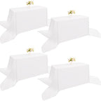 4 Pack Rectangle Tablecloth 90x156Inch White Polyester Table Cover for Wedding Dining Table Buffet Parties Banquet Decoration（White） by JALANCY