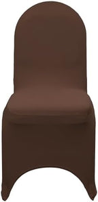 YOUR CHAIR COVERS - 6 Pack Chocolate Brown Stretch Spandex Banquet Chair Covers - Wedding Slip Premium Quality Cover - Image 3