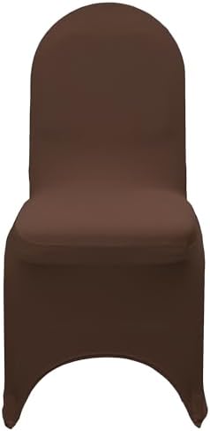 YOUR CHAIR COVERS - 50 Pack Stretch Spandex Banquet Chair Cover - Chocolate Brown, Wedding Slip, Premium Quality - Image 3