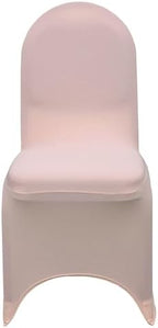 YOUR CHAIR COVERS - 6 Pack Blush Stretch Spandex Banquet Chair Covers - Wedding Slip Premium Quality Cover - Image 3