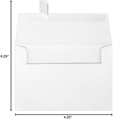 LUXPaper A4 Invitation Envelopes | Peel & Press | 4 1/4" x 6 1/4" | White Linen | 80lb. Text | 1,000 Qty - Image 3