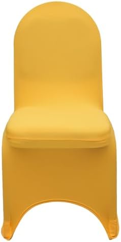 YOUR CHAIR COVERS - 100 Pack Stretch Spandex Banquet Chair Covers - Gold, Wedding Slip Covers, Premium Quality Chair Cover - Image 3