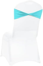 MDS Pack of 200 Spandex Chair Sashes Without Slider Buckles – Aqua Blue - Image 5