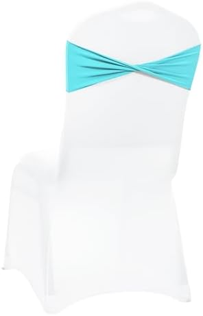 MDS Pack of 200 Spandex Chair Sashes Without Slider Buckles – Aqua Blue - Image 5