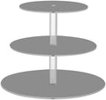 J JOYSAY Dark Gray Print Acrylic Cupcake Stand 3 Tier Dessert Table Display Set Clear Cake Stands for Wedding Baby Shower Party Decorations Easy Assembly Pastry Tower by J+JOYSAY