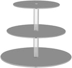 J JOYSAY Dark Gray Print Acrylic Cupcake Stand 3 Tier Dessert Table Display Set Clear Cake Stands for Wedding Baby Shower Party Decorations Easy Assembly Pastry Tower by J+JOYSAY