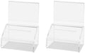 Marketing Holders 2 Pack 5" x 7" Coin Donation Container with Header Sign Holder Suggestion Bin or Piggy Bank Clear Acrylic Countertop Ballot Box by MarketingHolders