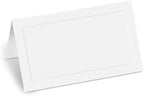 White Embossed Cover Stock Folded Place Cards, 100 Pack by PaperDirect