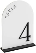 Wedding Table Numbers 3D Mirror Table Signs Gold Wedding Reception Decor Arched Number(Glossy black,Table 1-15) by Unknown