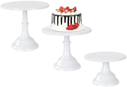 3pcs Metal Cake Stand Set 8''10''12'' White Dessert Table Display by CBBZJY